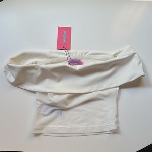 NWT edikted off shouder sheer top